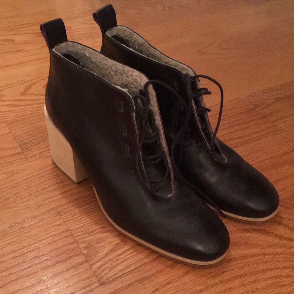 Rachel Comey Ankle Leather Boots with Shearling